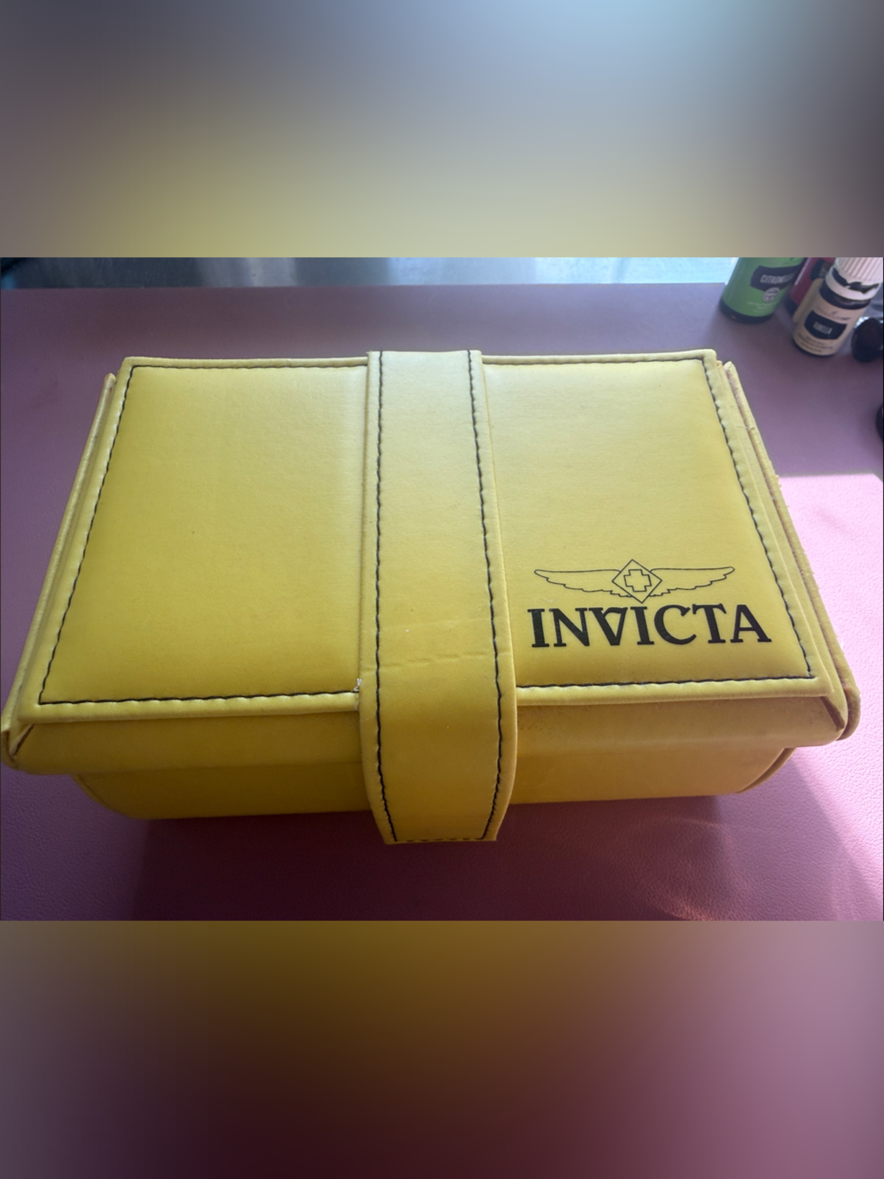 Invicta Yellow Leather Travel Watch Case